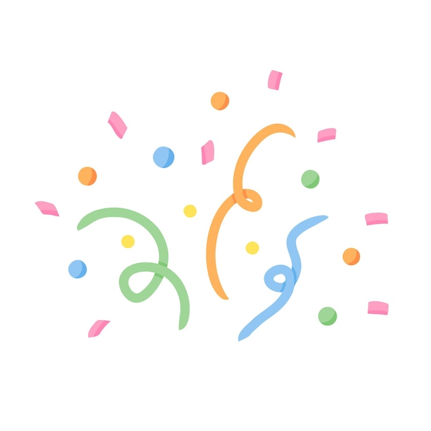 Vector confetti party hand drawn illustration