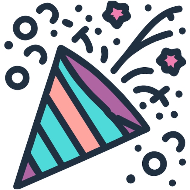 Vector confetti party icon