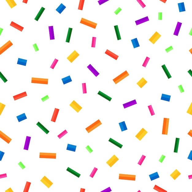 Vector confetti seamless background in bright color