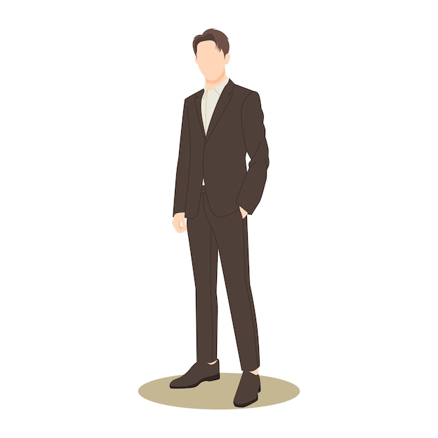 Vector confident businessman posing in stylish outfits illustration