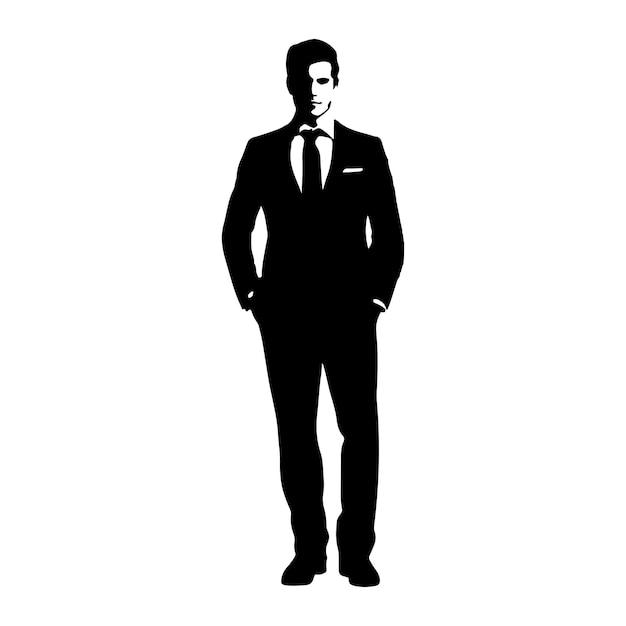 Vector confident entrepreneur silhouette