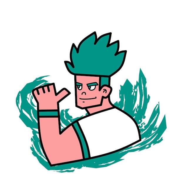 Confident male mascot illustration