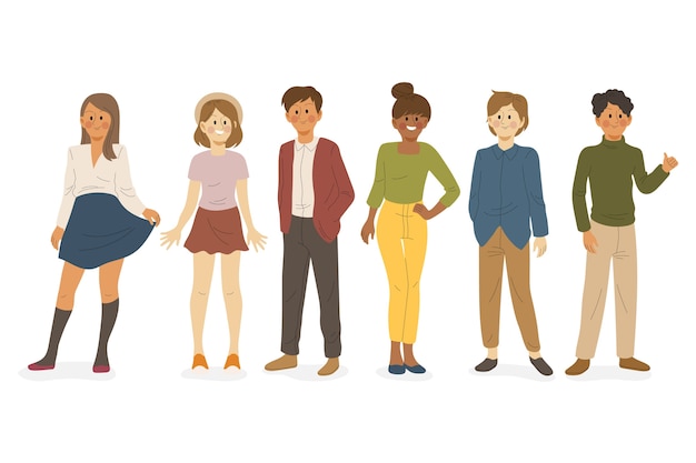 Vector confident people collection theme