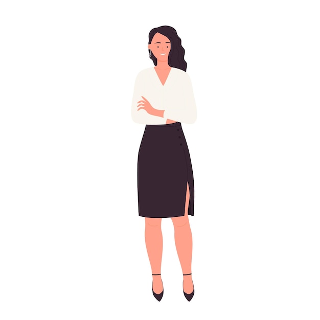 Confident standing business lady