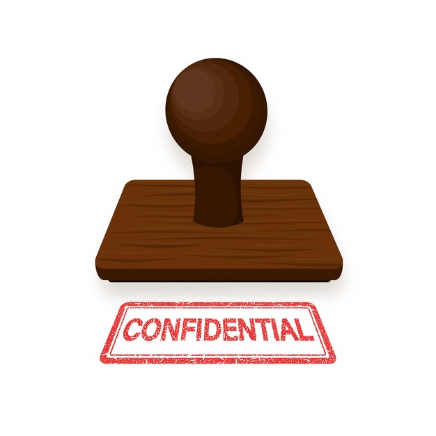 Vector confidential red stamp for banner design isolated background sign forbidden vector file