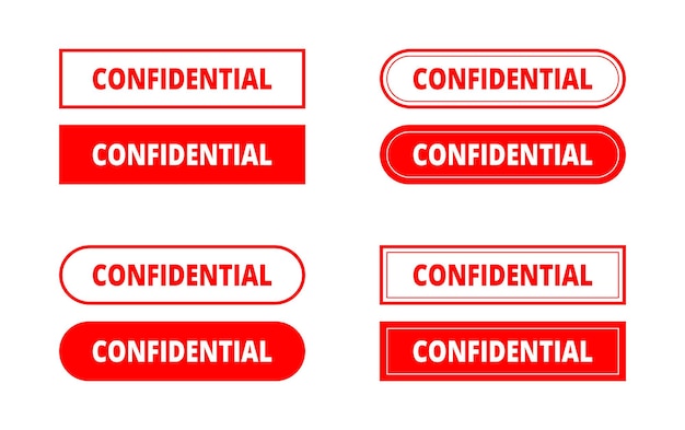 confidential stamp icon top secret label vector with different style