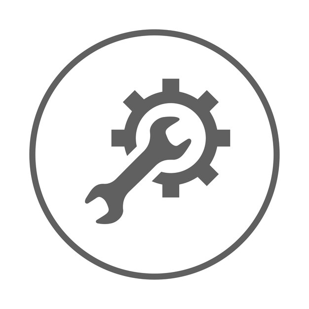 Configuratie wetenschap instellingen hulpmiddelen icoon Grijze vectorgrafiek