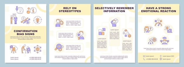 Confirmation bias signs brochure template