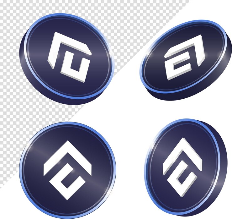 Vector conflux cfx coin 3d illustration token cryptocurrency vector logo icon svg aijpg