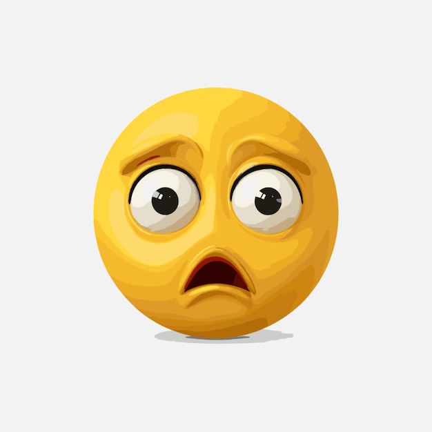 Vector confounded face emoji vector on white background