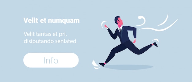 Premium Vector | Confused business man running away from business ...