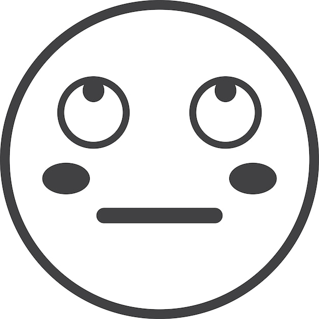Vector confused face emoji illustration in minimal style