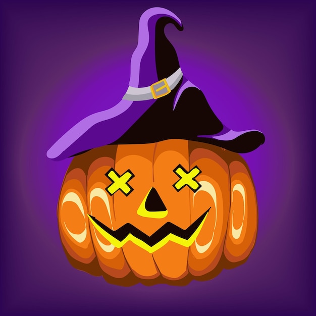 CONFUSED HALLOWEEN PUMPKIN (VECTOR ILLUSTRATION)