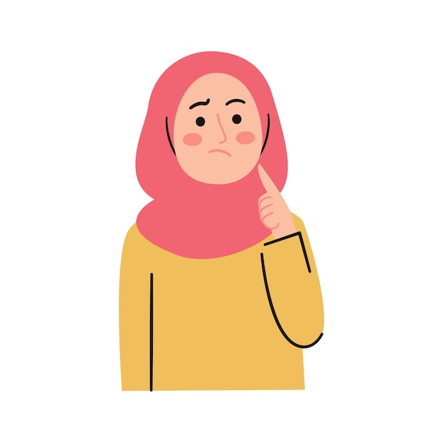 Confused muslimwoman thinking about something