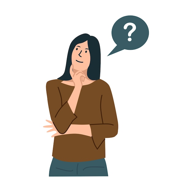 Confused thinking personvector flat illustration