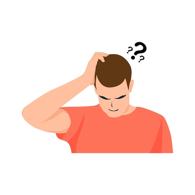 Confused thinking personvector flat illustration