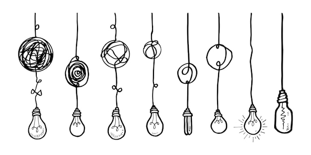 Vector confusion clarity or path vector idea concept. simplifying the complex . doodle vector illustration.