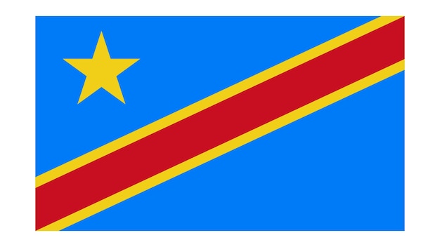 CONGO DEMOCRATIC REPUBLIC Flag with Original color