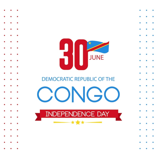 Празднование Дня независимости Конго на векторном фоне 30 июня