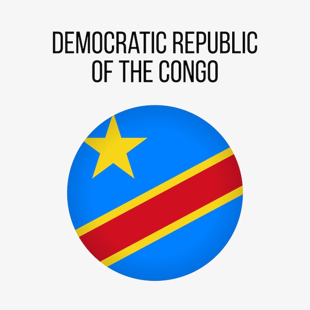 コンゴのベクトル フラグ。 - 独立記念日のコンゴ国旗。ベクトル フラグ テンプレート。