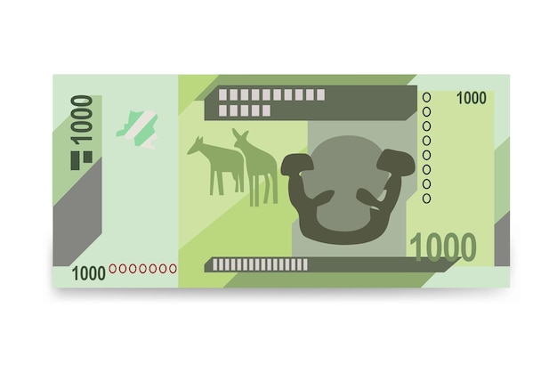 Congolese Frank Vector Illustratie Congo geld set bundel bankbiljetten Papiergeld 1000 CDF