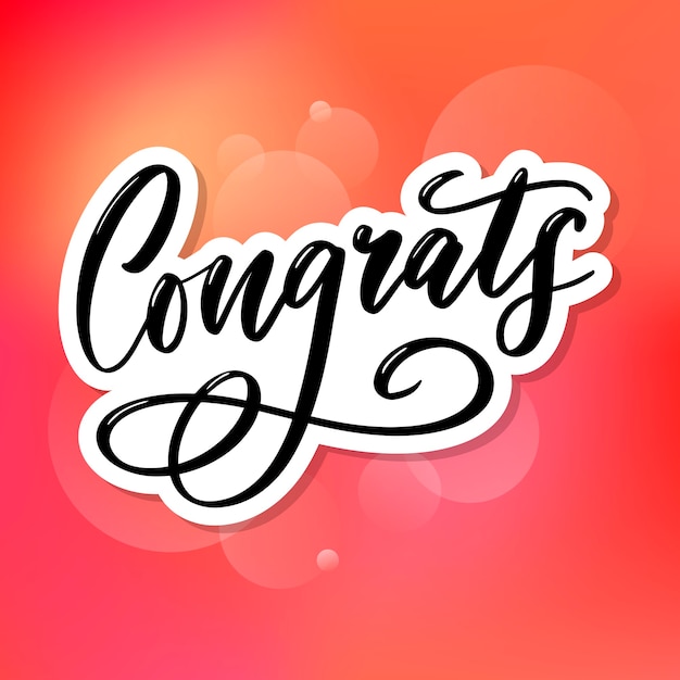 Congratulazioni congratulazioni carta lettering calligrafia testo pennello