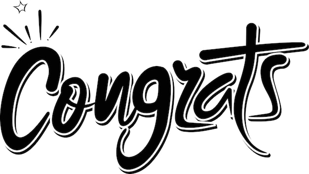 Congrats hand lettering - handmade calligraphy, vector