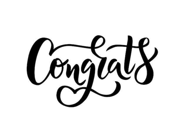 Vector congrats hand lettering word