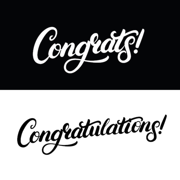 Congrats hand written lettering