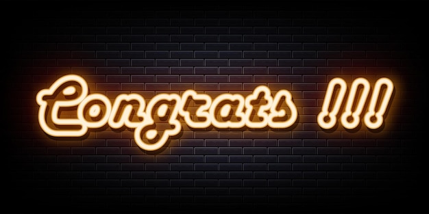 congrats neon sign neon symbol