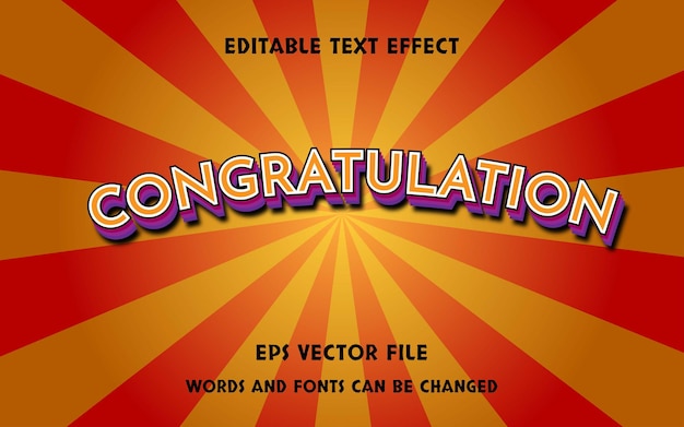 Congratulation editable text effect design