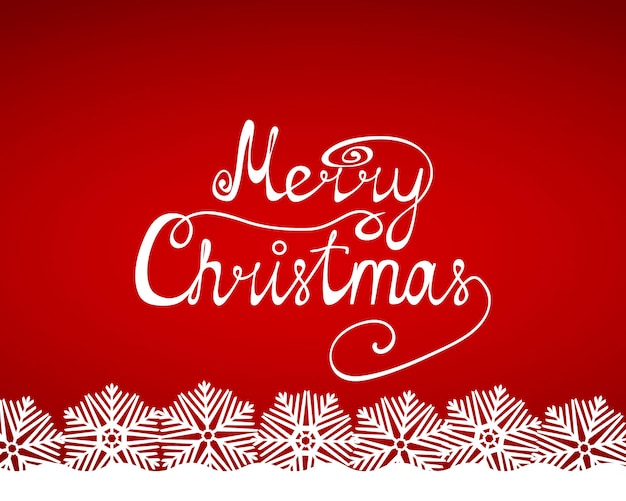 Vector congratulation of merry christmas on a red background