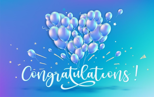 Vector congratulations beautiful greeting card poster congratulations text banner design