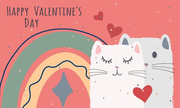 Congratulations card with a rainbow and cats 3