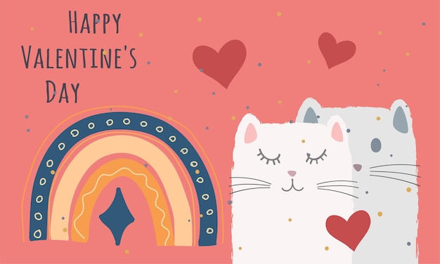 Congratulations card with a rainbow and cats 7