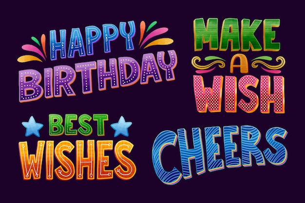 Vector congratulations colorful lettering