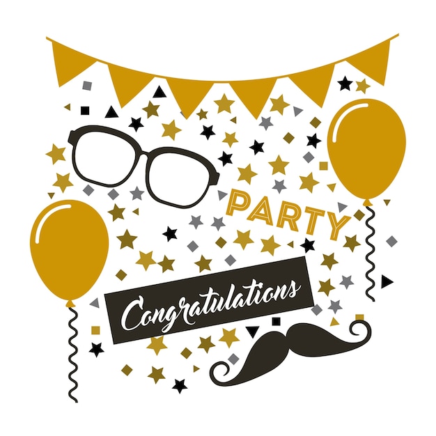 Vector congratulations grad celebration card