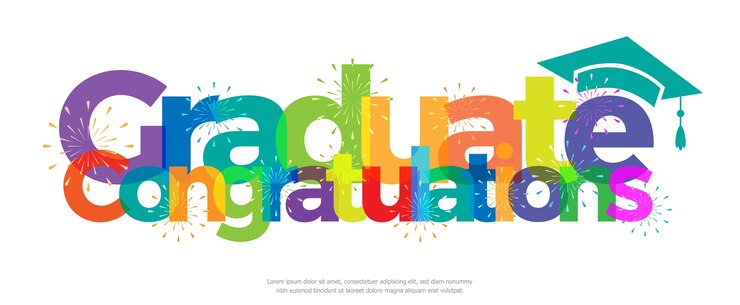 Vector congratulations graduate colorful 