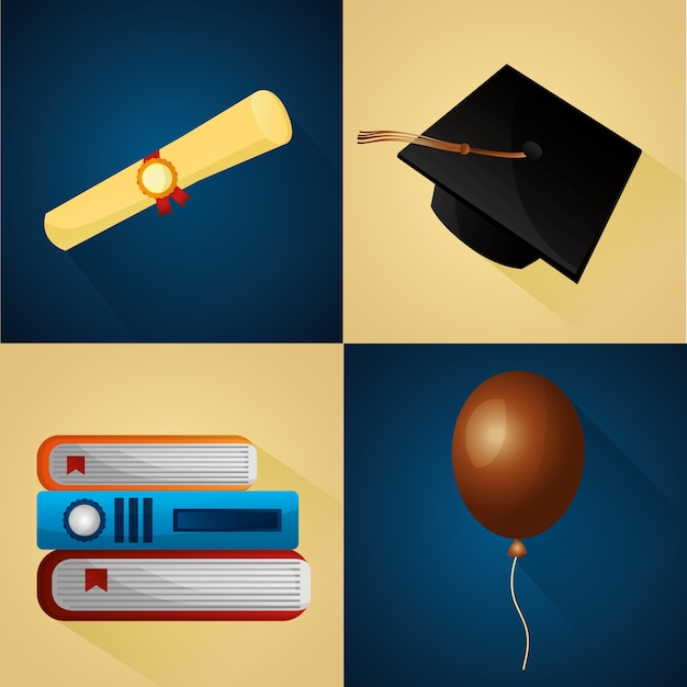 Vector congratulations graduation card