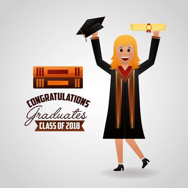 Vector congratulations graduation card