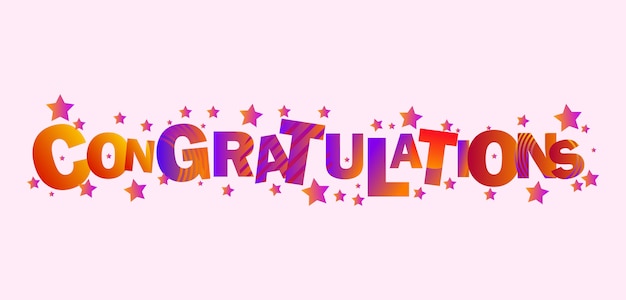 Vector congratulations greeting background design with star shape