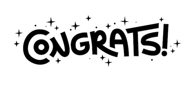congratulations lettering design hand illustrated text congrats message calligraphic vector banner