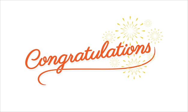 Vector congratulations text banner