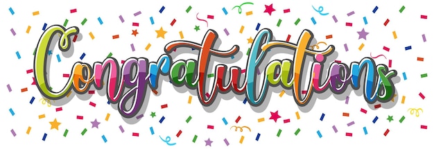 Vector congratulations text graphics for celebrating special occasions