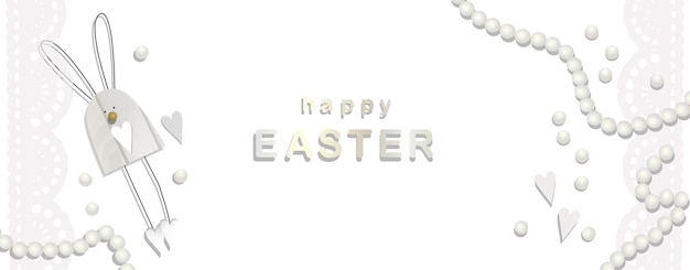 Congratulatory Easter banner in white color