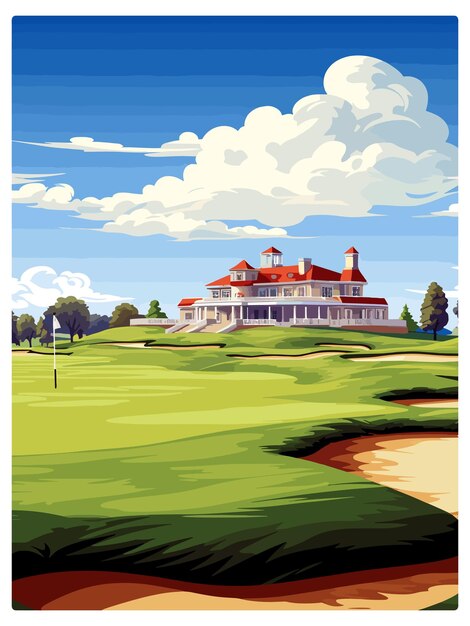 Congressional Golf Club Vintage Travel Poster Souvenir Postcard Portrait Painting WPA Illustration