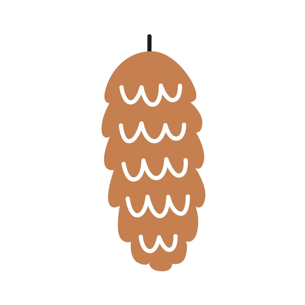 Conifer cone. Vector decorative element