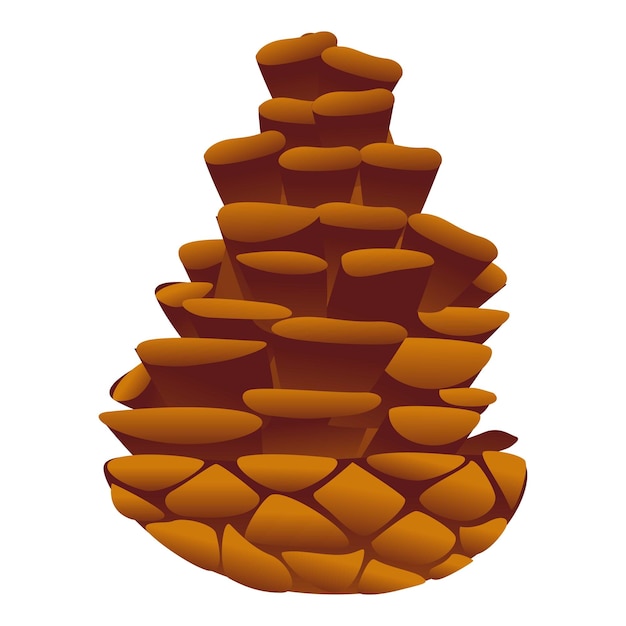 コニファー・パイン・コーン (Conifer Pine Cone) のベクトルアイコンが白い背景に描かれています