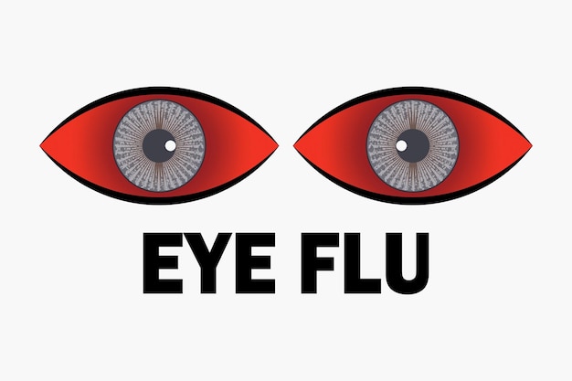 Conjunctivitis virus affected red eyeeye flu infection concept with icon design vector illustration 10 eps graphic