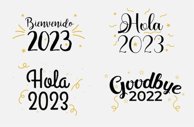 Вектор conjunto de letras bienvenido 2023